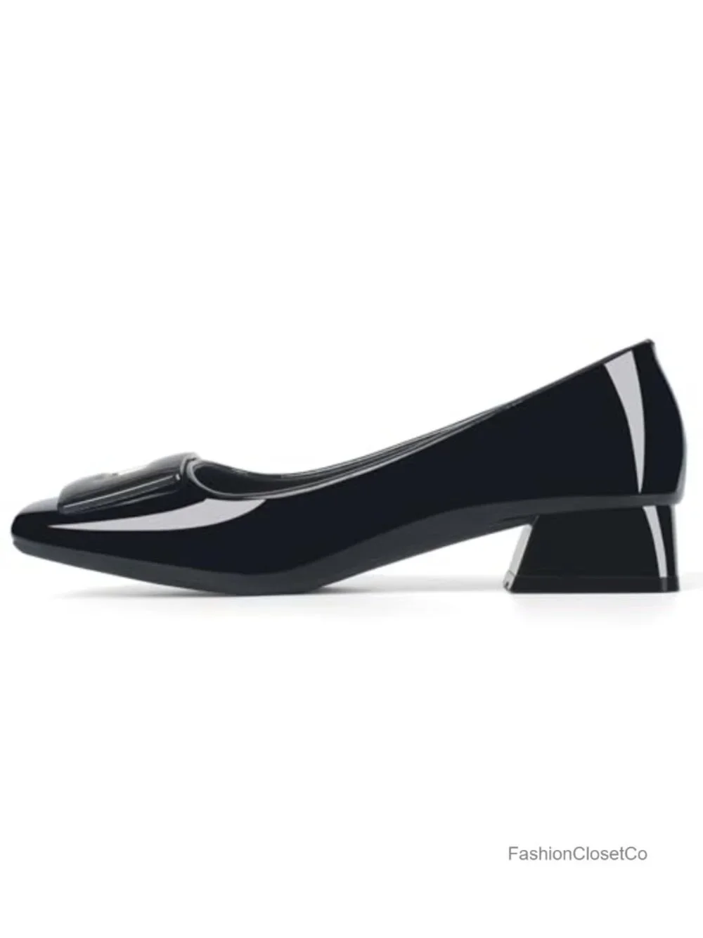 Women's Low Chunky Block Heel Square Toe Dress Pumps Office